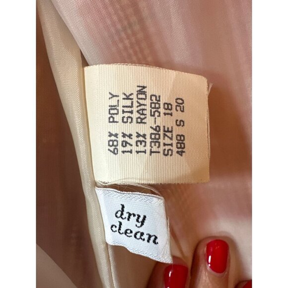 Vintage Country Sophisticates Pink & White Checkered Blazer Size 18 - Picture 4 of 5